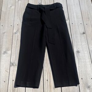 Bar III Black High-Rise Tie-Waist Cropped Trousers